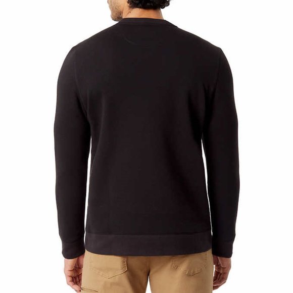 NWT GH Bass & Co Men's Sueded Fleece Crew Neck Sweatshirt Size L Black $65 CC301 - Picture 3 of 4
